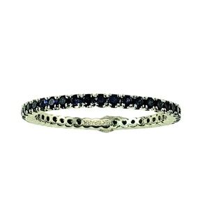 Spark 18 Karat White Gold Blue Sapphire Eternity Band Size 7.5 #23139